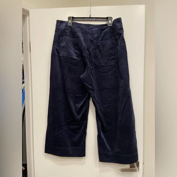 Anthropologie The Colette Cropped Wide-Leg Pants in Navy- 18W - NWT! - Picture 3 of 9